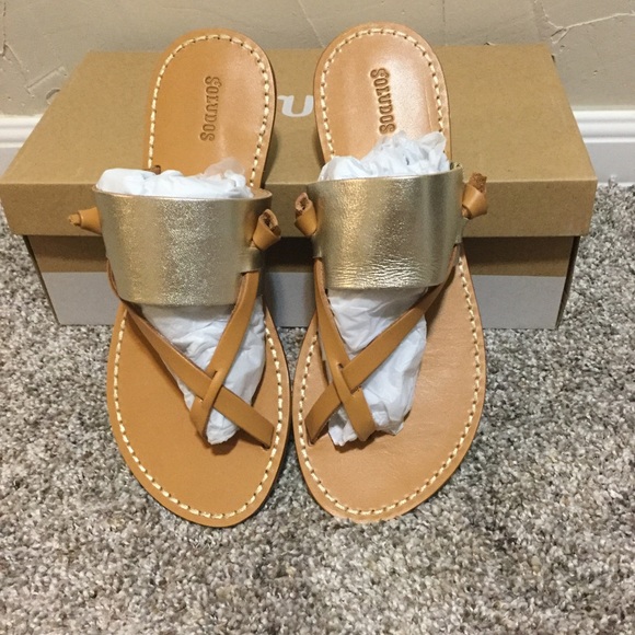 Soludos Slotted Thong Leather Sandal NIB 6 Slip On - Picture 6 of 7